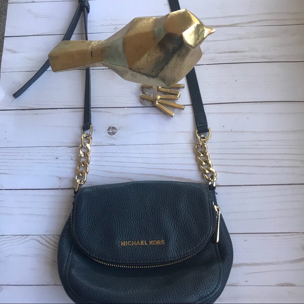 Small navy leather crossbody purse Michael Kors
